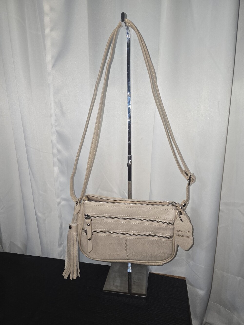GENUINE LEATHER Versatile MULTIPOCKETS Crossbody Bag